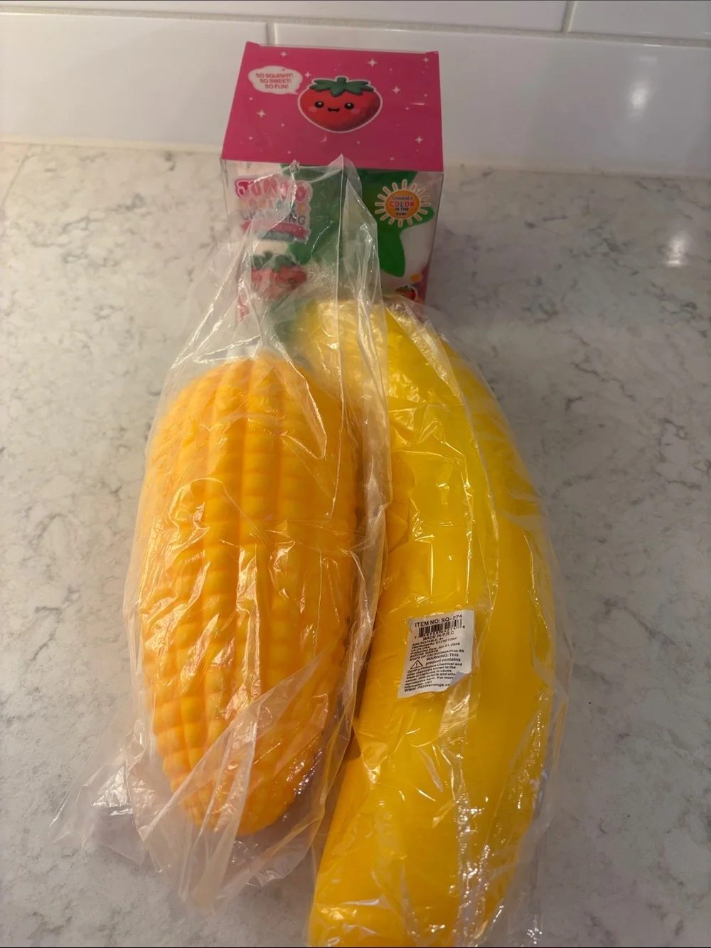 Lot Jumbo Color Changing Strawberry Giant Corn Giant Banana Squishy NWT